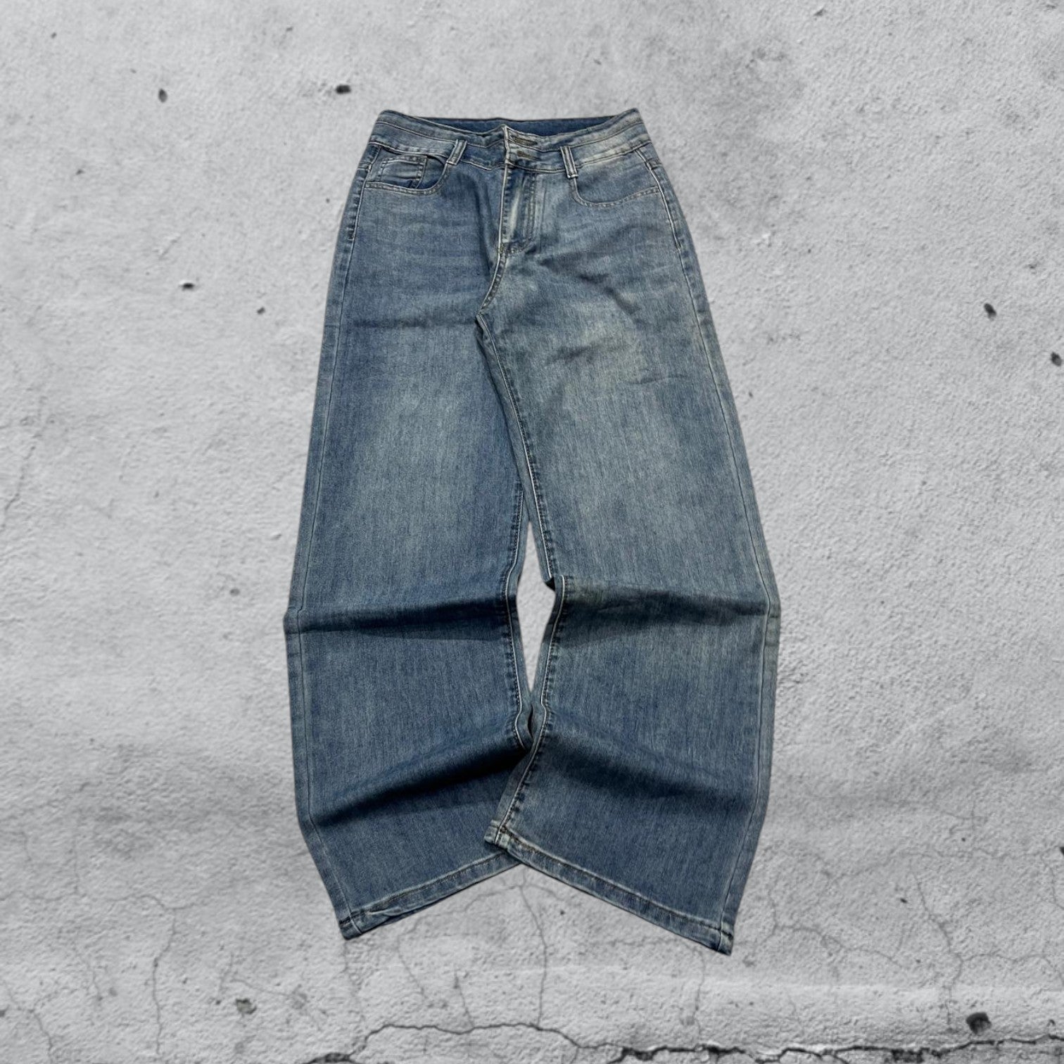 Denim Jeans Washed Blue Baggy Fit (XS)