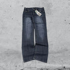 Denim Jeans Washed Straight Fit  (S)