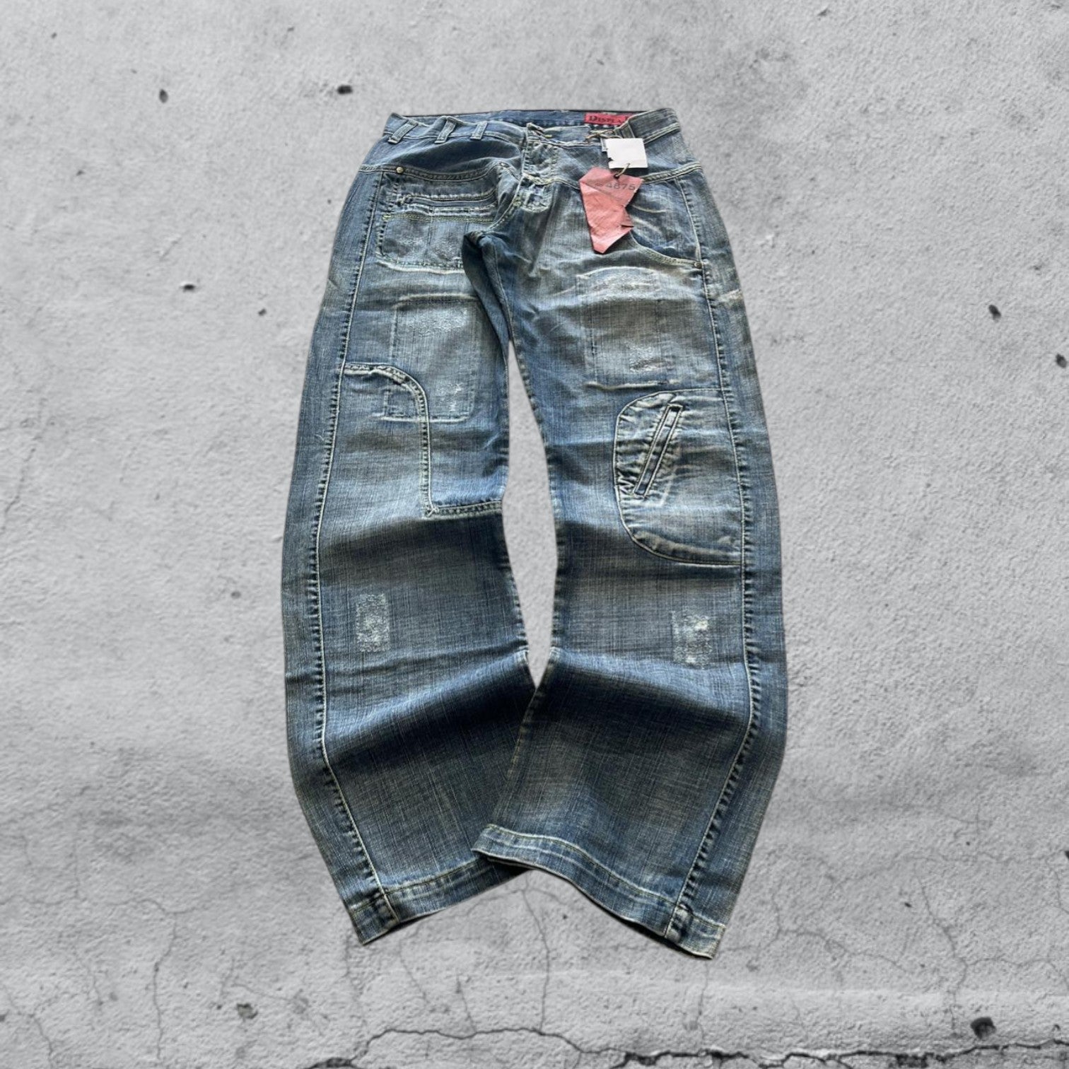 Denim Jeans Particular Embroidered Baggy Fit (M)
