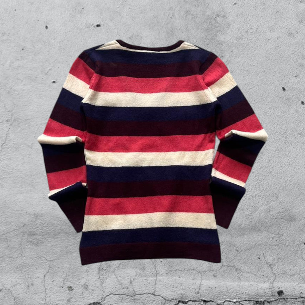 Maglioncino a righe scollo a V Lacoste  (XS)