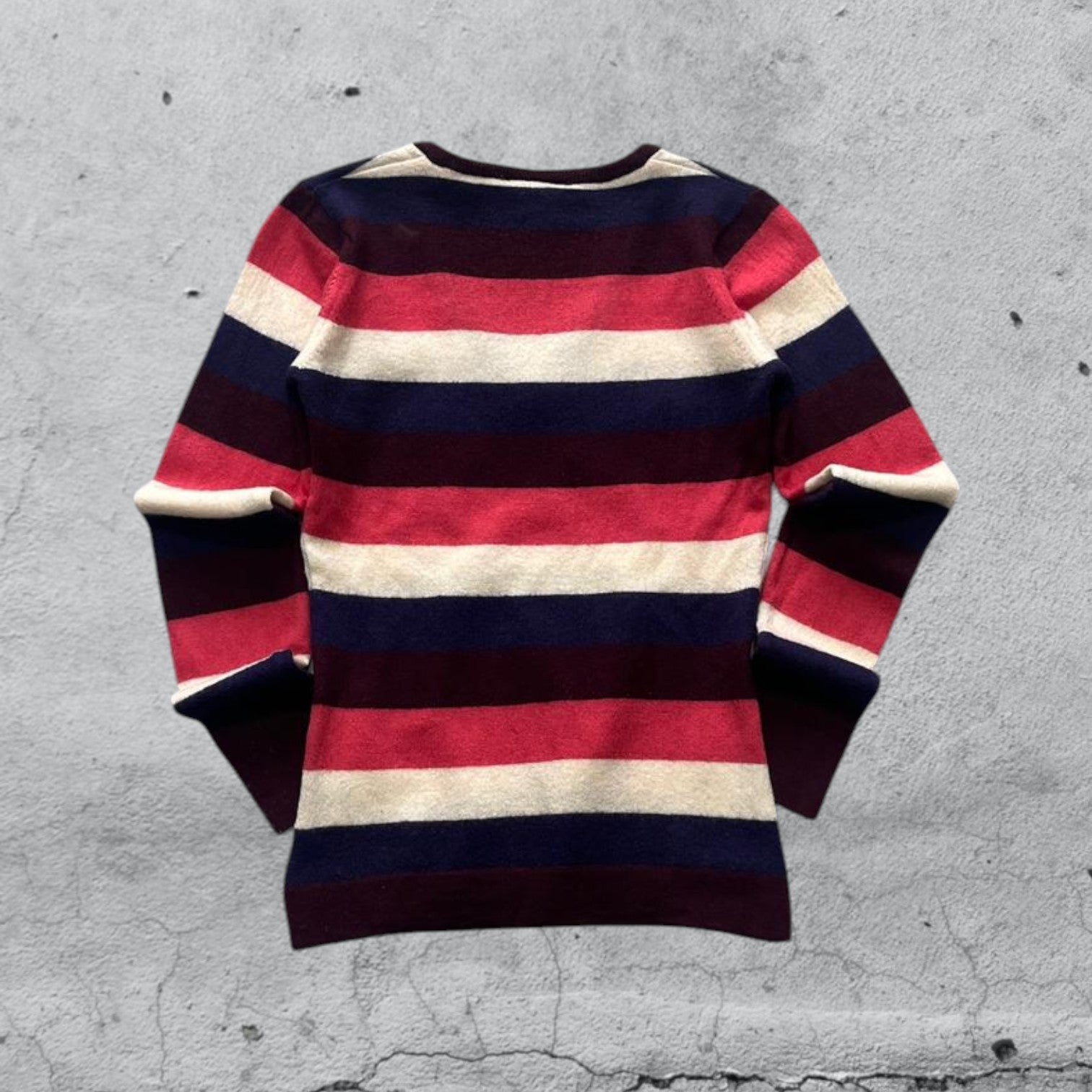 Maglioncino a righe scollo a V Lacoste  (XS)