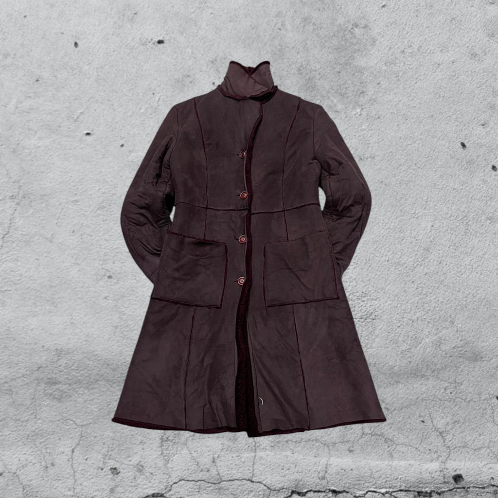 Cappotto Lungo in Pelle Scamosciata (S)