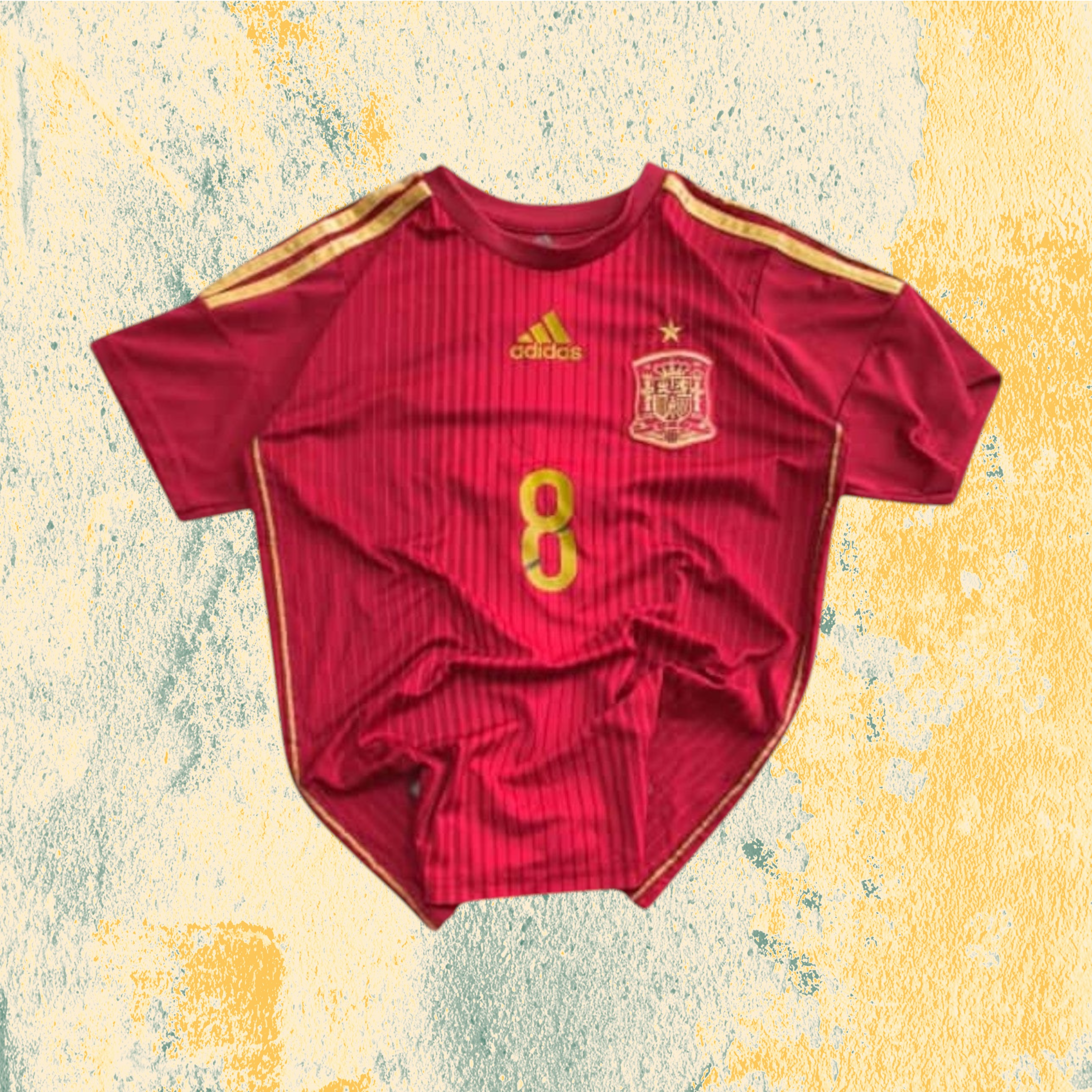 T-Shirt Spain Adidas "Xavi 8" Football Vintage Y2K 90s 2000s American Style (S)