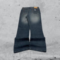 Denim Jeans Washed Embroidered Baggy Fit  (XXS)
