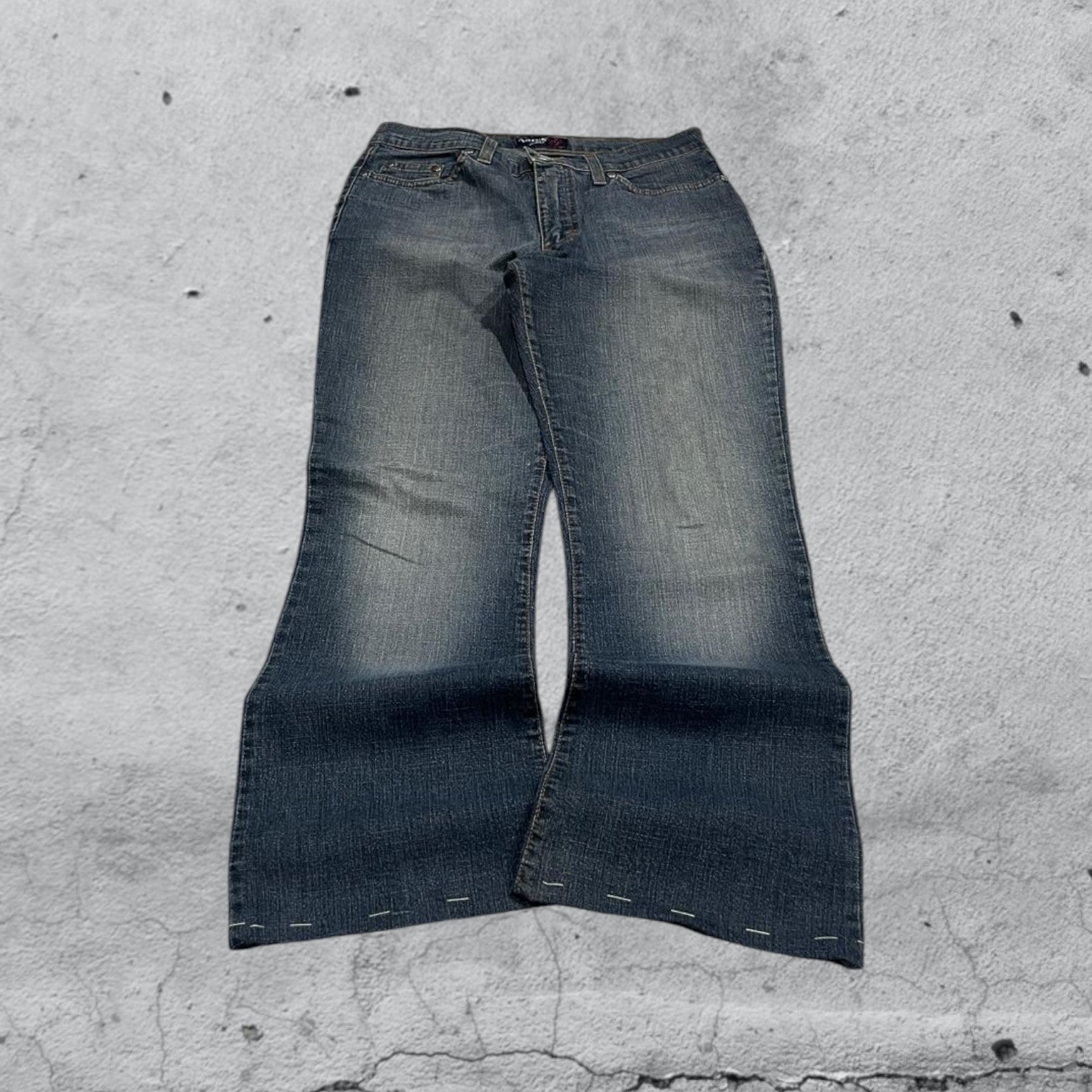 Denim Jeans Washed Embroidered Baggy Fit  (XXS)