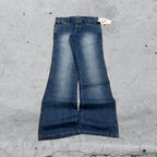 Denim Baggy Fit Washed Jeans  (S)