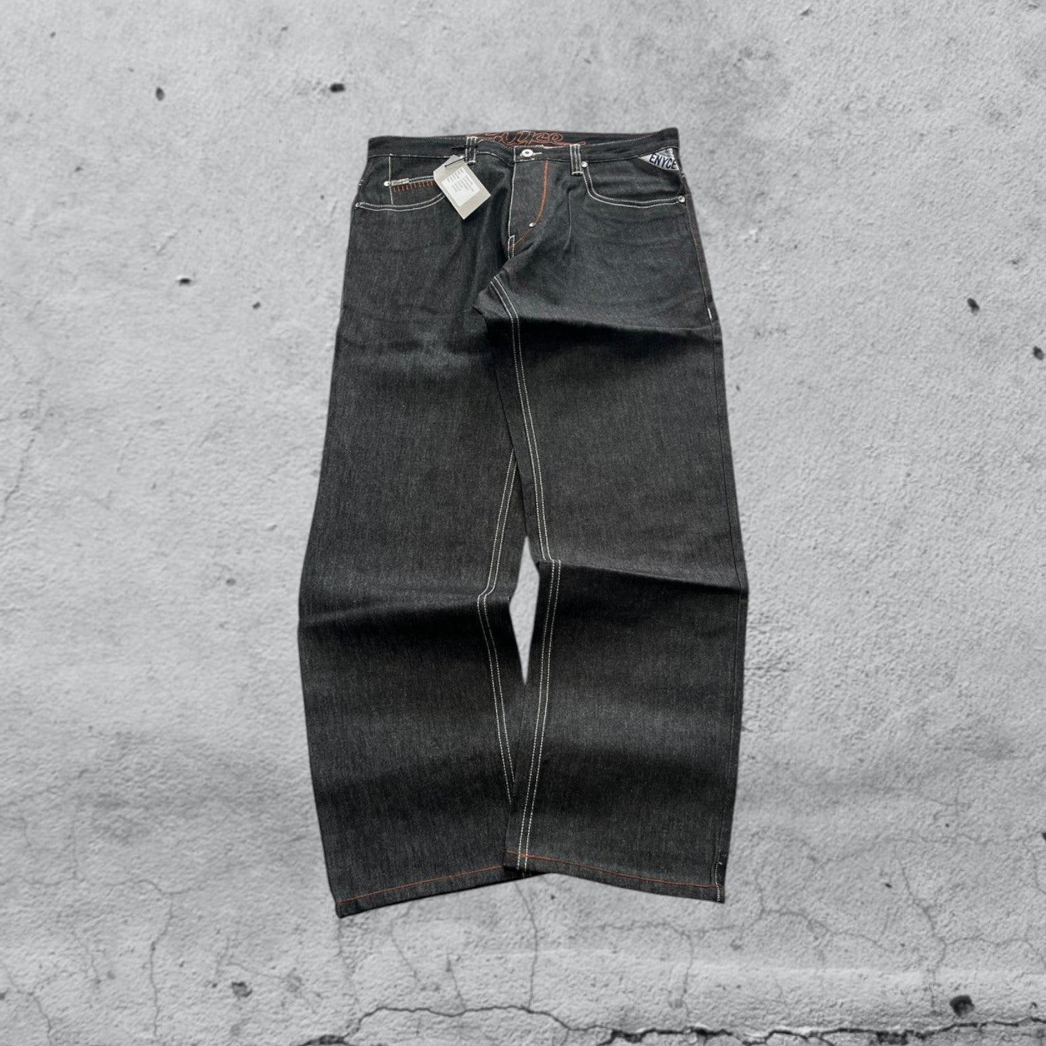 Denim Black Jeans Embroidered Enyce Baggy Fit (XL)