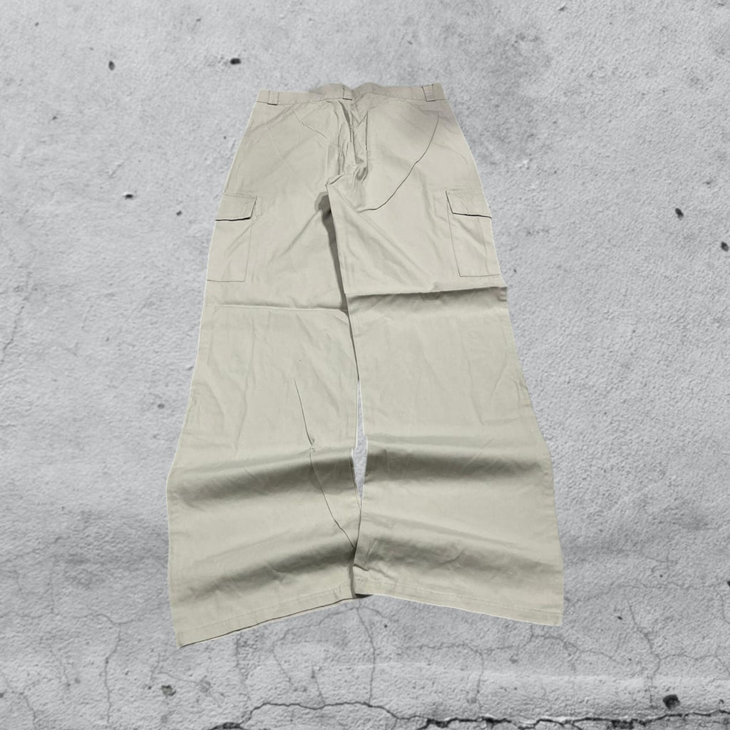 Cotton Cargo Pants Beige Baggy Fit  (M)