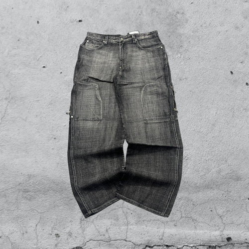 Denim Jeans Enyce Grey Wash Baggy Fit Zip (XL)