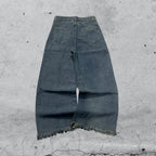 Denim Jeans Flare Sfrangiato Baggy Fit (XS)
