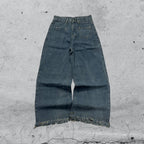 Denim Jeans Flare Sfrangiato Baggy Fit (XS)