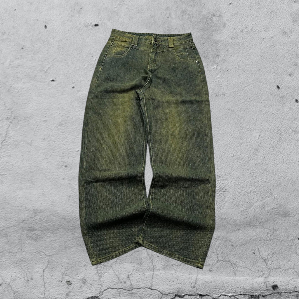 Denim Stone Wash Particular Pattern Baggy Fit (S)