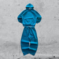 Tuta Completa Blu Cotton TrackSuit Baggy Fit Hoodie (L)