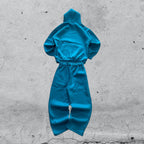 Tuta Completa Blu Cotton TrackSuit Baggy Fit Hoodie (L)