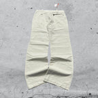 Silk Pants White Baggy Fit Low Waist (M)