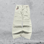 Silk Pants White Baggy Fit Low Waist (M)