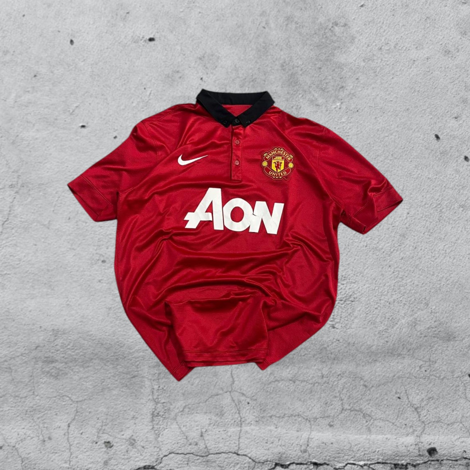 Polo Nike x Man UTD Embroidered Football Vintage Y2K 90s 2000s American Style (L)