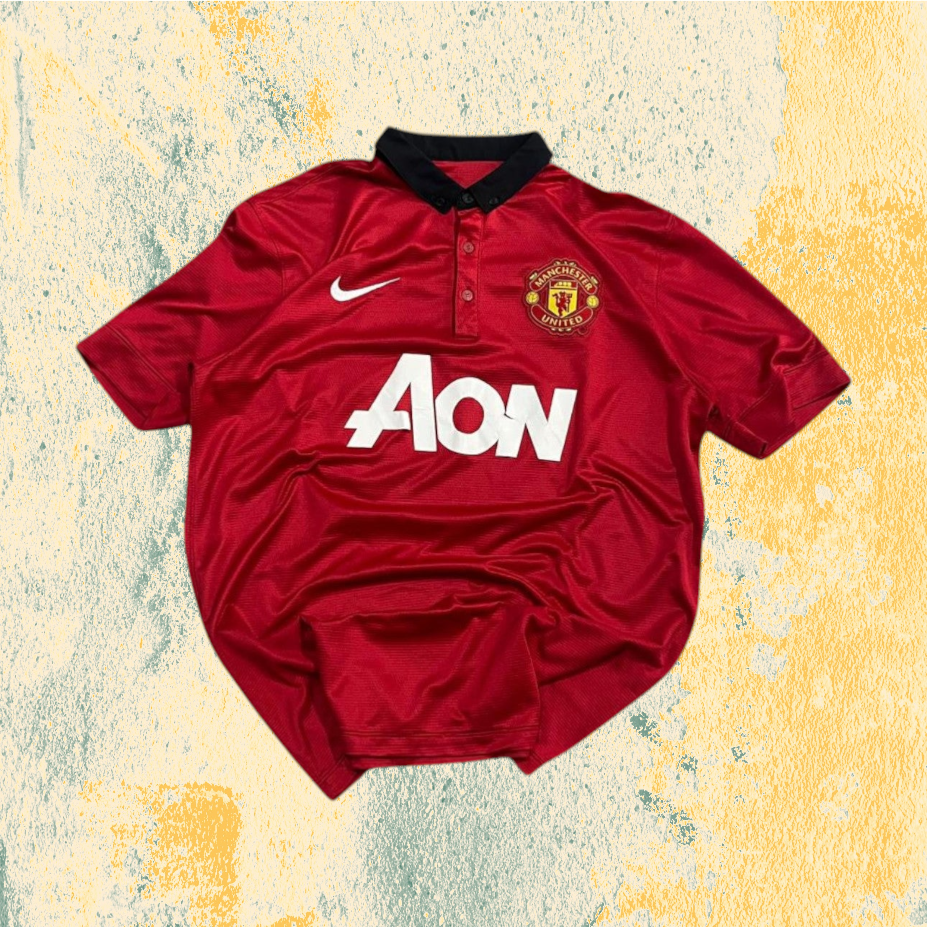 Polo Nike x Man UTD Embroidered Football Vintage Y2K 90s 2000s American Style (L)