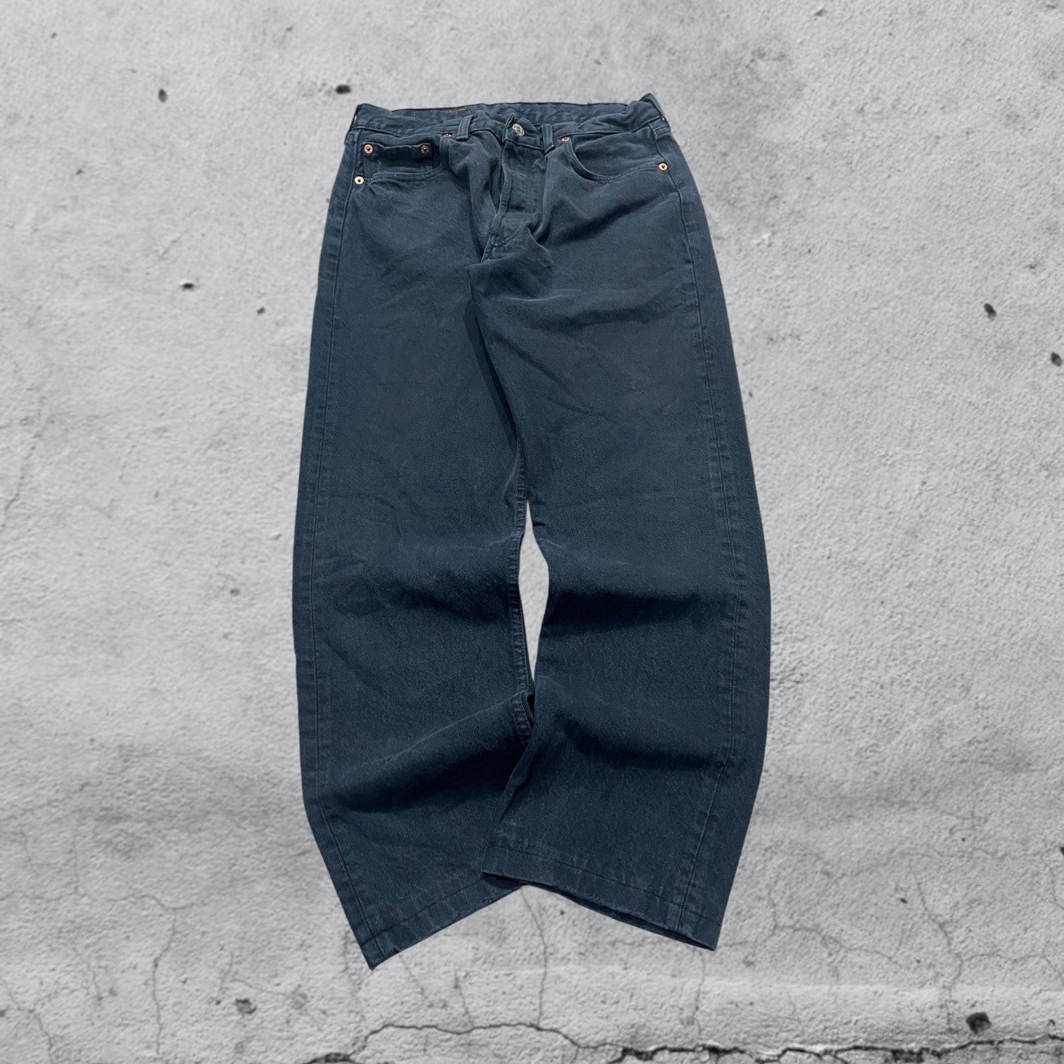 Denim Levis 501 Dark Blue Straight Fit (S)