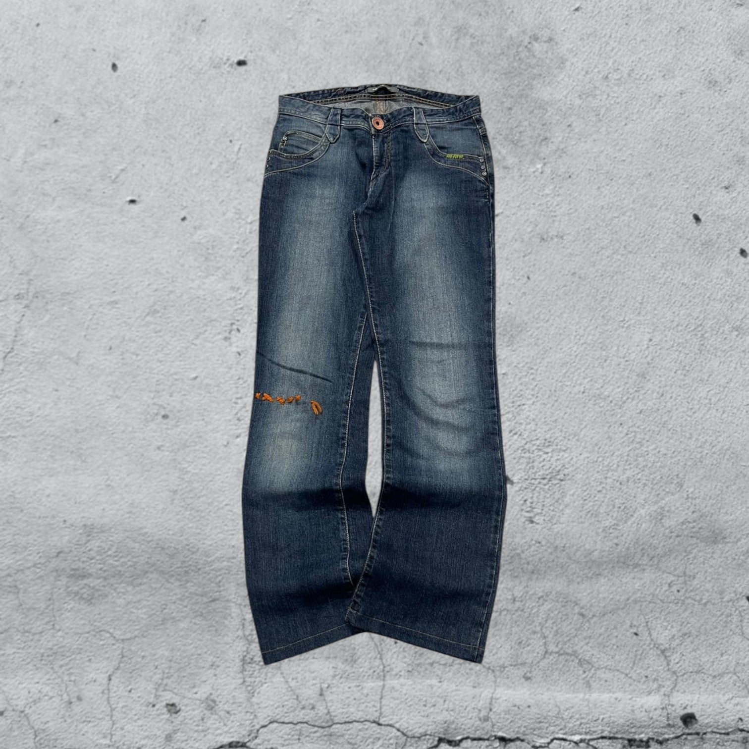 Denim Jeans Embroidered Straight Fit  (M)