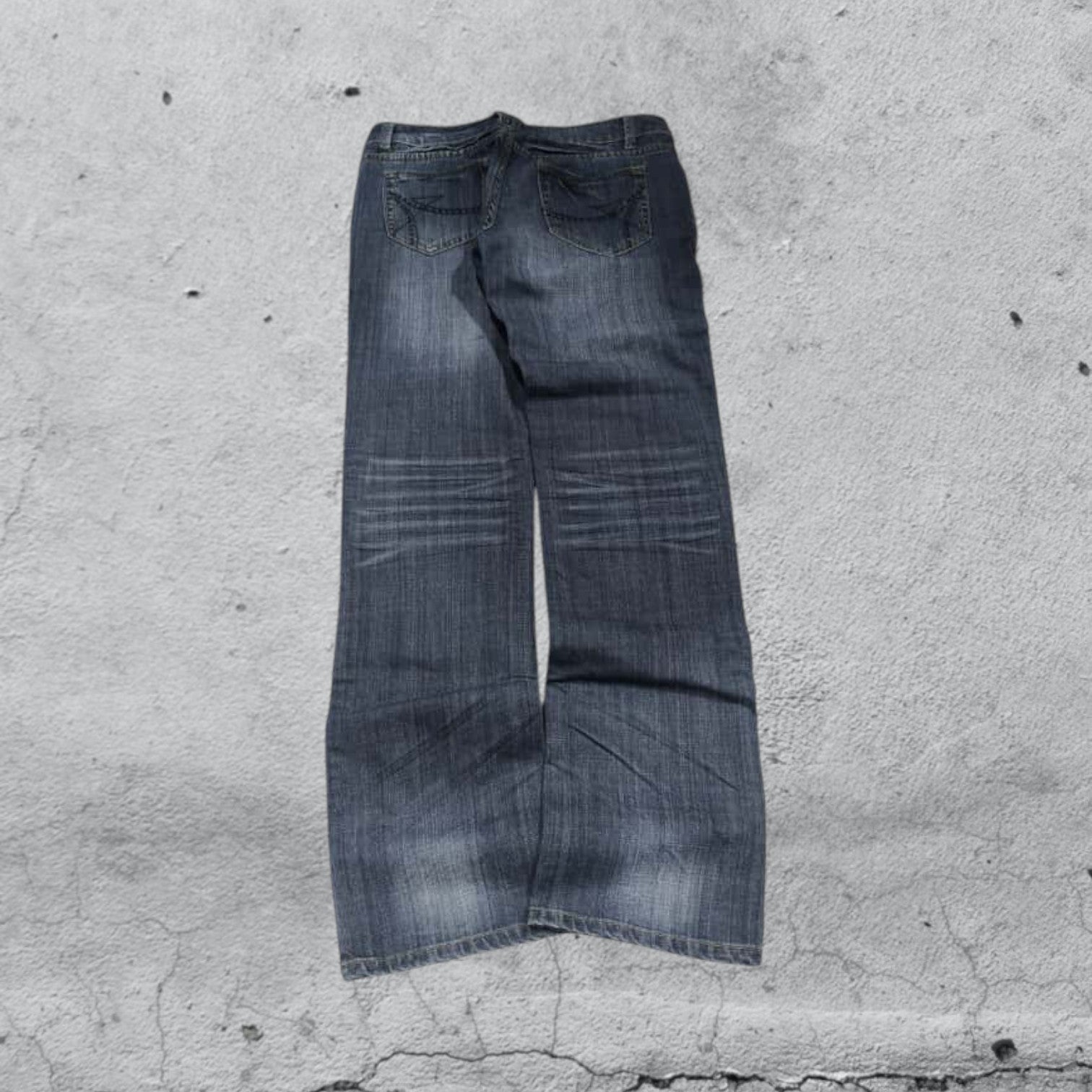 Denim Jeans Washed Straight Fit  (S)