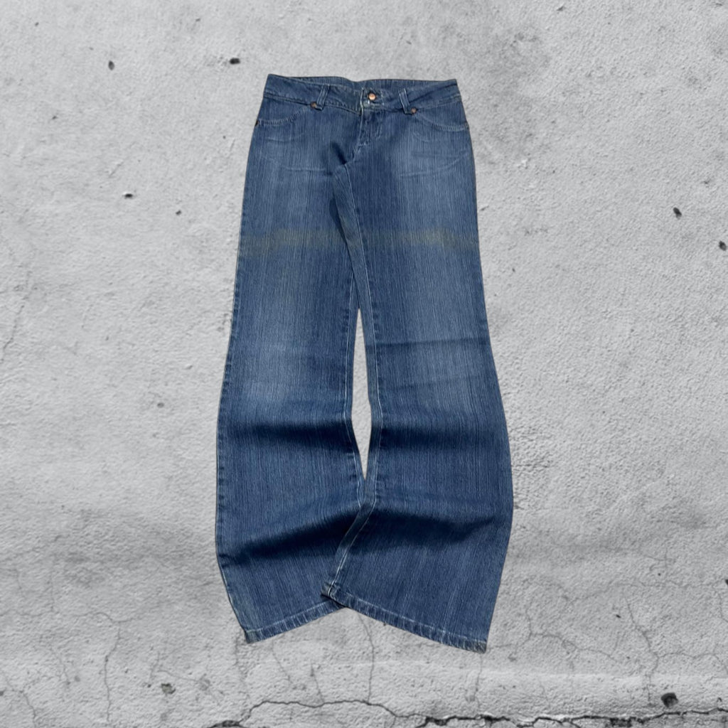 Denim Jeans Wrangler Blu Bootcut Baggy Fit (XS)