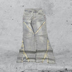 Denim Jeans Baggy Fit Particular Strappi  (XXS)