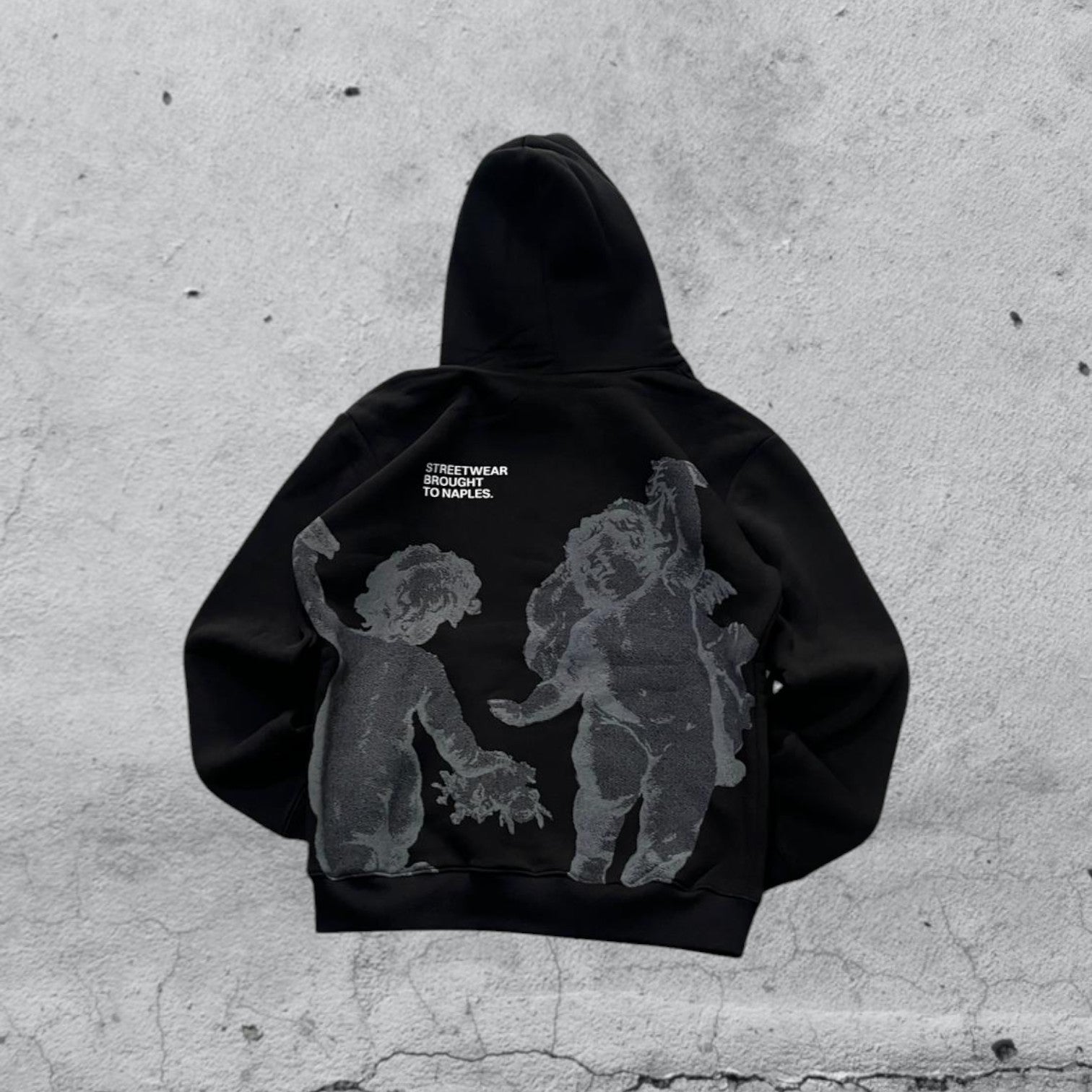 Felpa 361 Angel Black Grey Printed Japan Style (S)