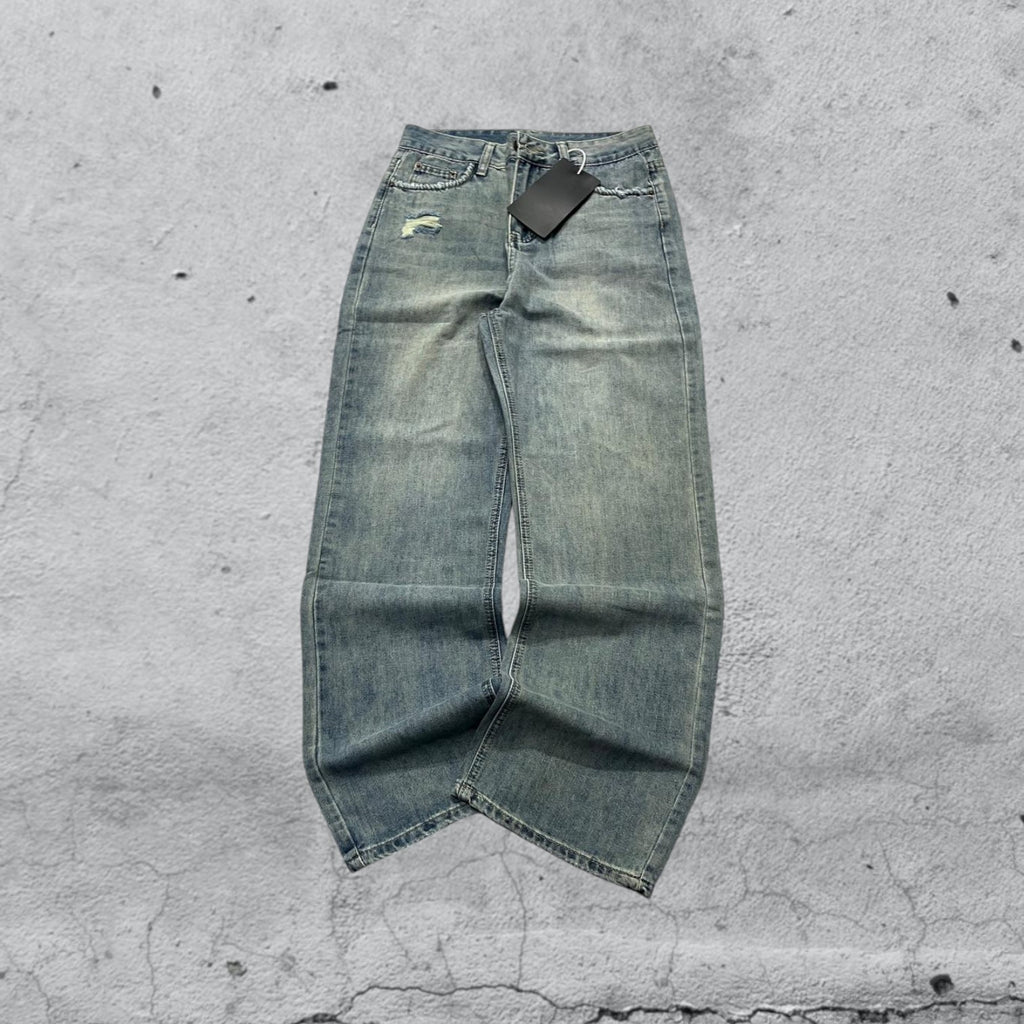 Denim Jeans Stone Wash Baggy Fit (S)