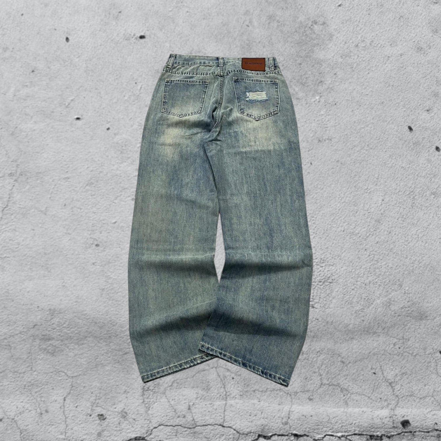 Denim Jeans Stone Wash Baggy Fit (S)