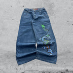 Denim JNCO Jeans Original Super Baggy Fit Embroidered American Hip-Hop (M)