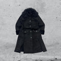 Cappotto Lungo con Pelliccia Pelle Scamosciata (M)