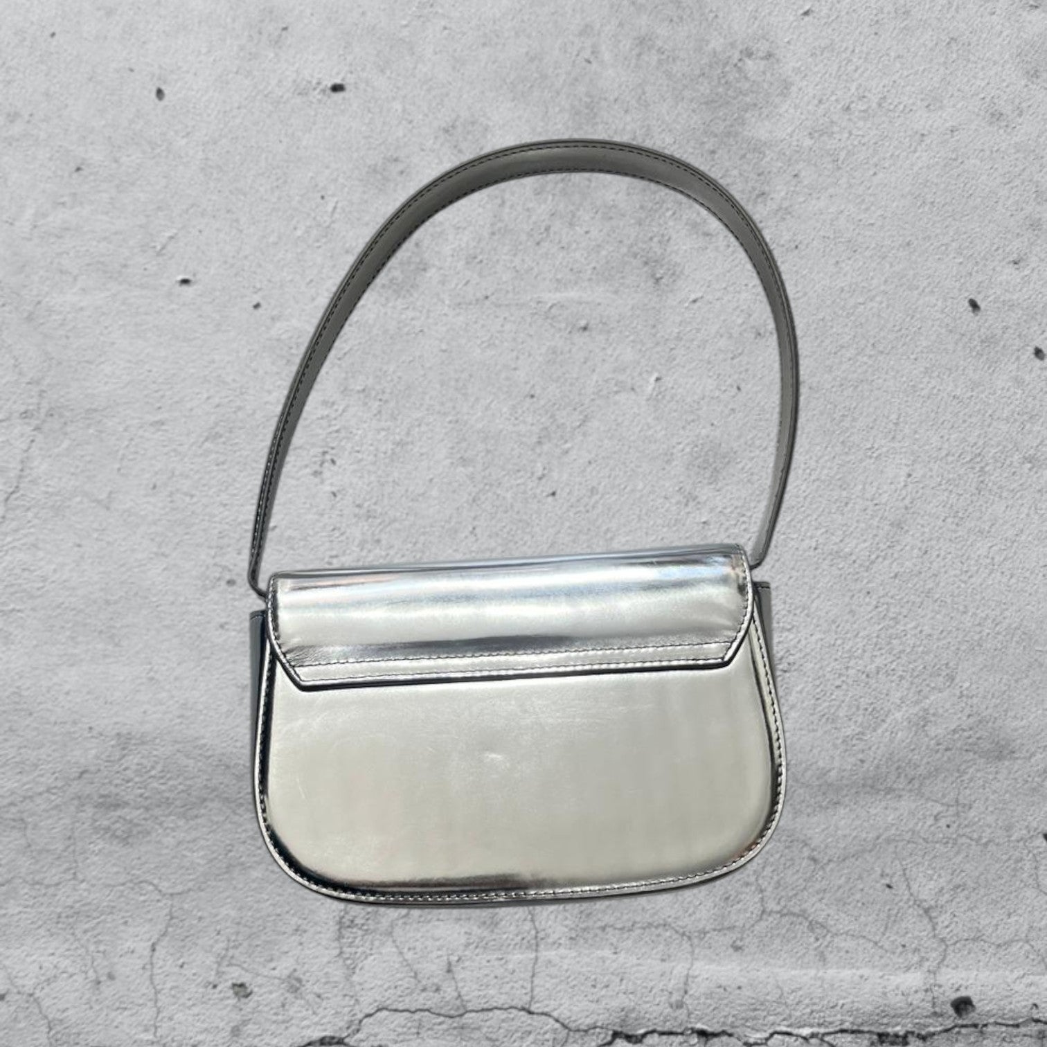 Borsa Diesel Silver da Donna 1DR in Pelle Specchiata color Argento