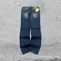 Denim Jeans Low Waist Restart Straight Fit Embroidered (S)