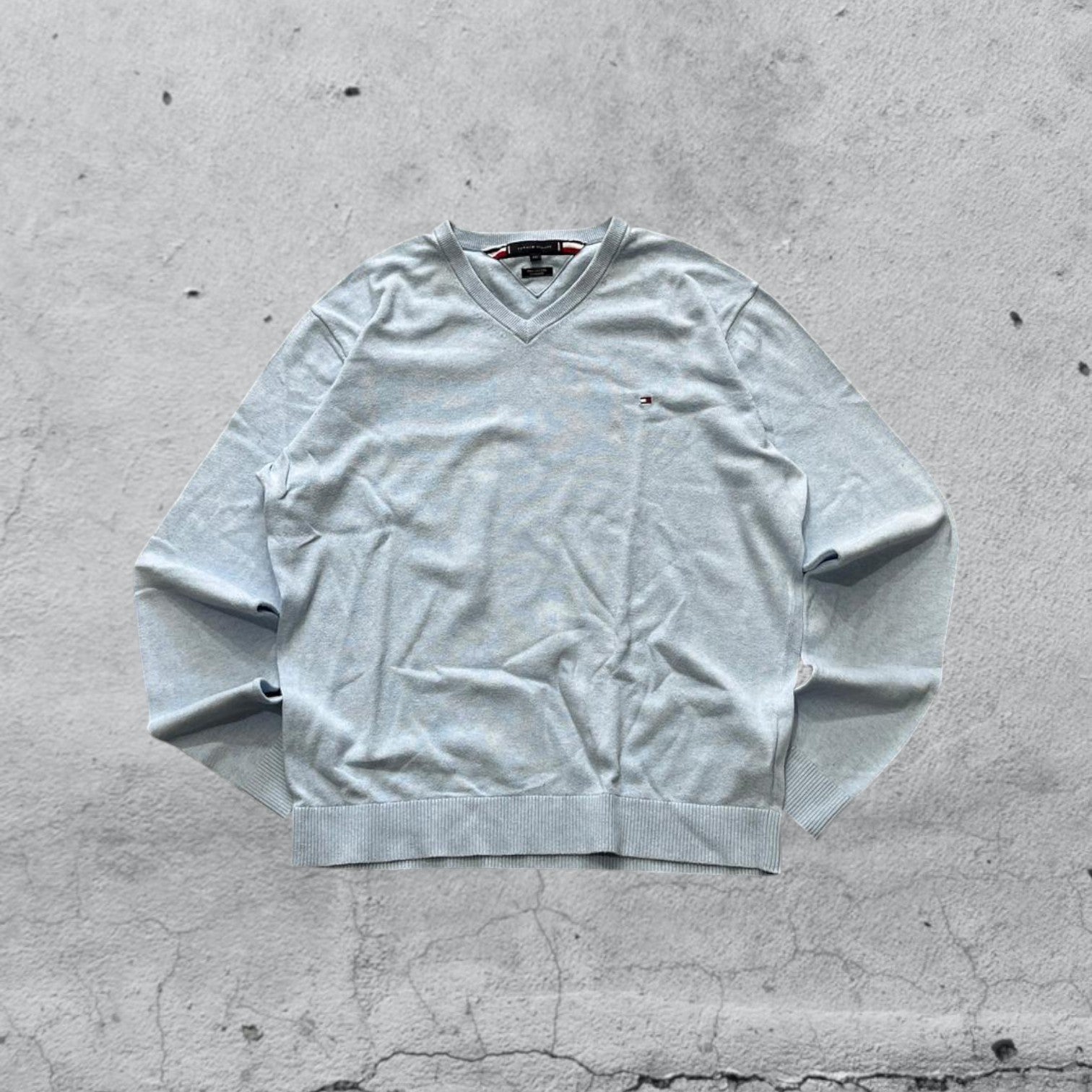 Maglione Tommy Hilfiger Azzurro Scollo a V (XXL)