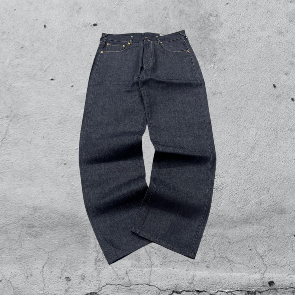 Raw Denim Jeans Evisu Embroidered Baggy Fit (M)