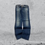 Denim Jeans Low Waist Restart Straight Fit Embroidered (S)