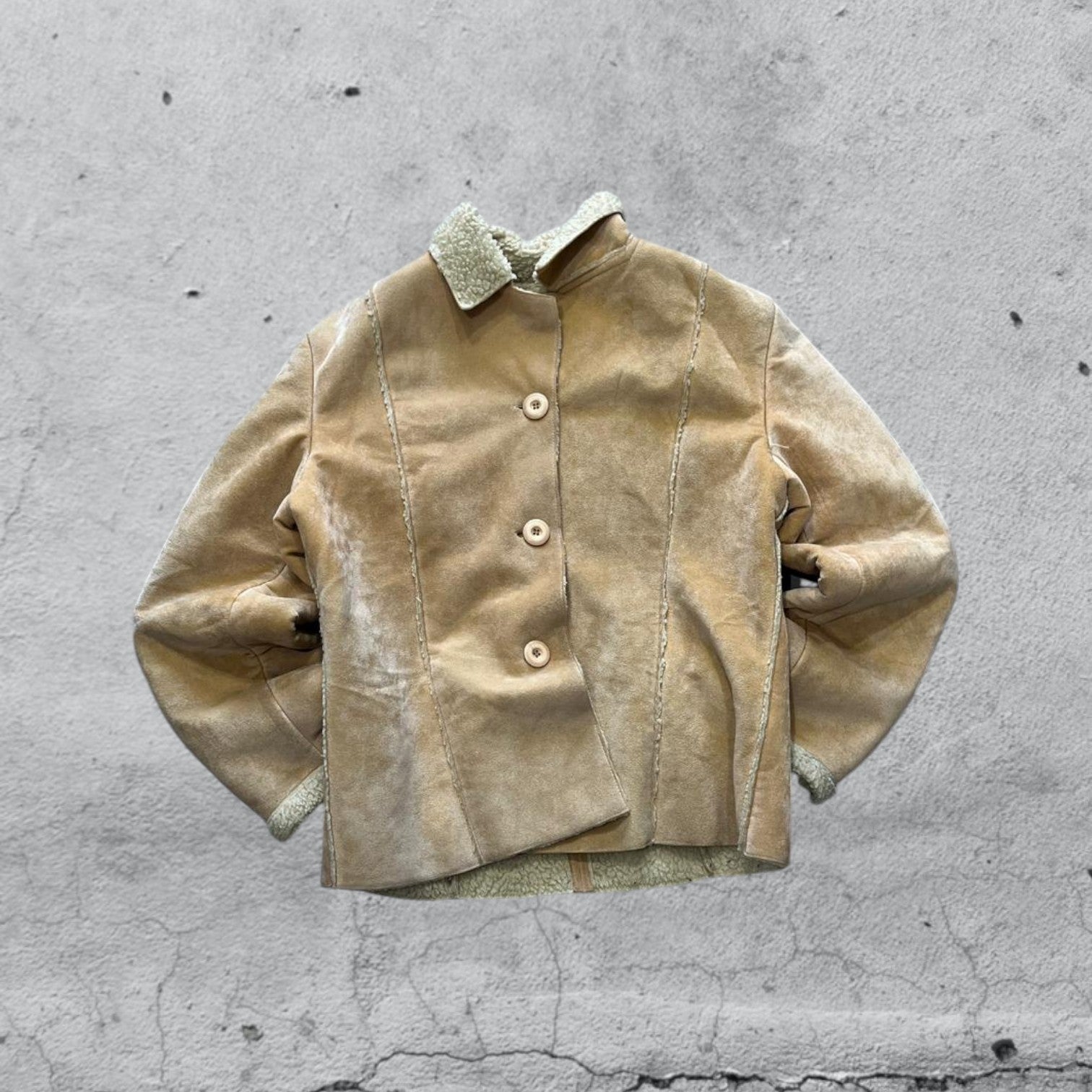 Montone Corto con Pelliccia in Vera Pelle di Renna (XL)