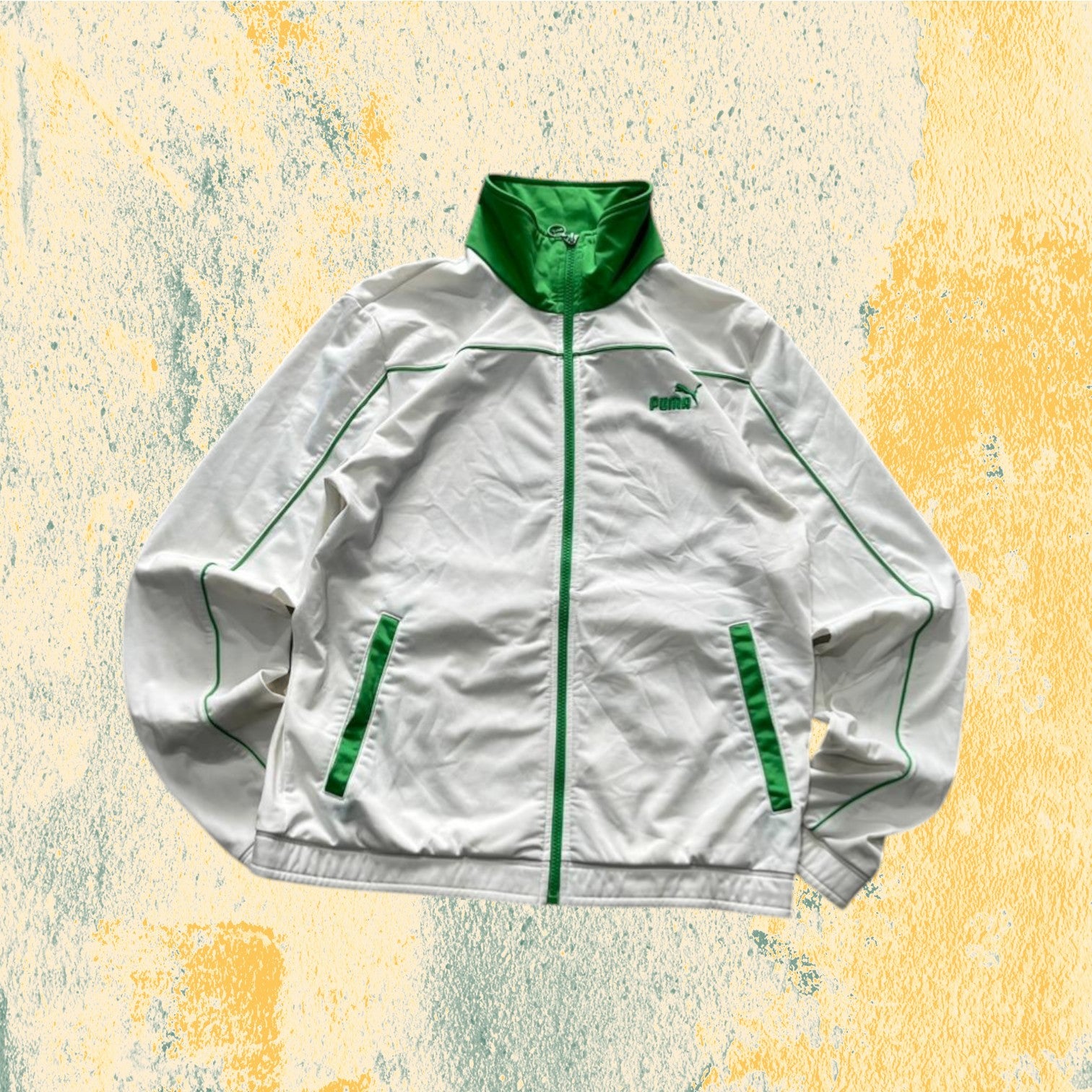 TrackJacket Puma Vintage White / Green (M) - Felpa con Zip