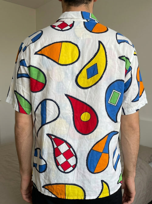 Camicia a Mezze Maniche Castelbajac con Fantasia A Quadri MultiColor (M)