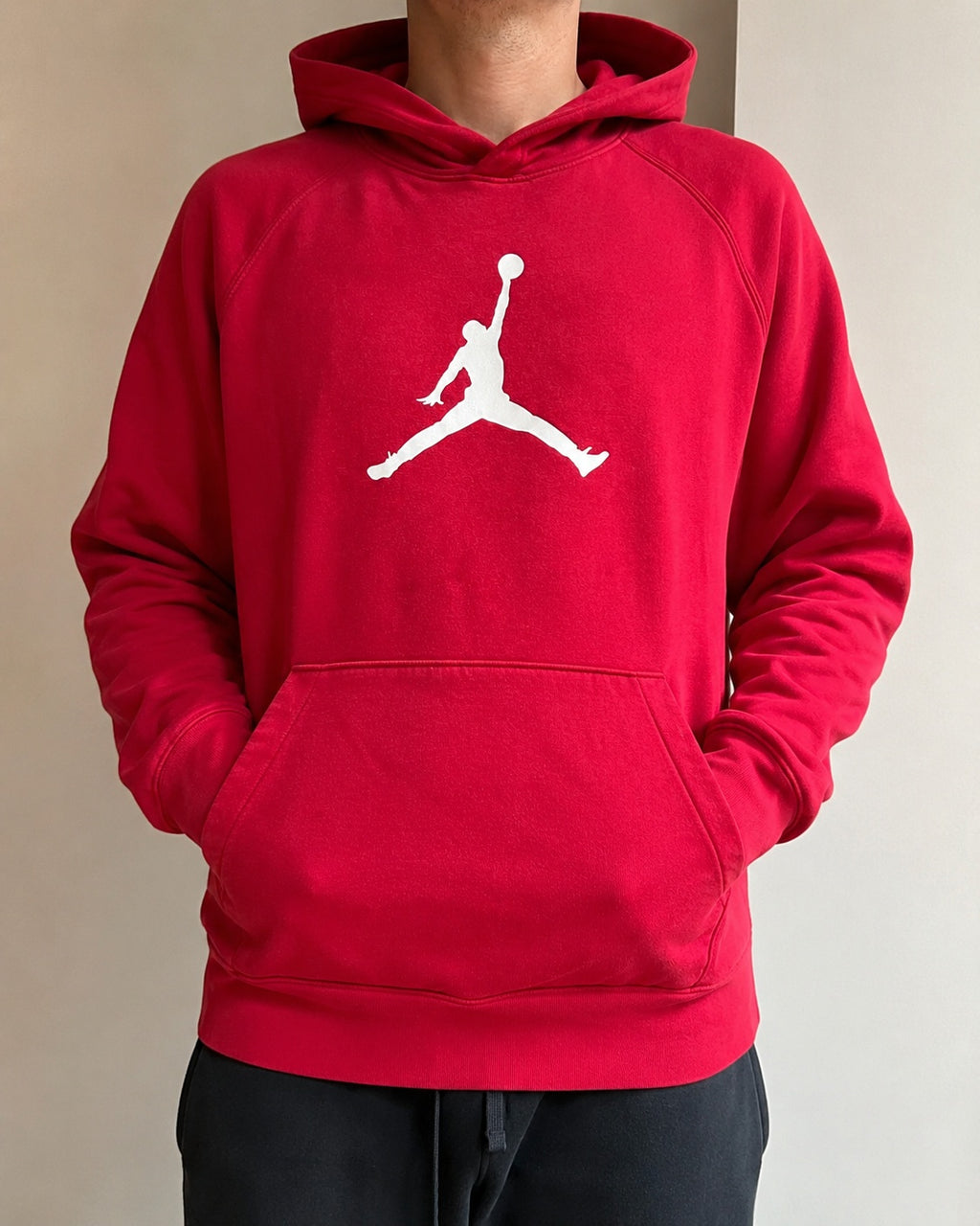 Felpa Jordan rossa con cappuccio XL Bambino S uomo logo Jumpman (S)