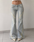 Denim Jeans Baggy Fit Particular Strappi Vintage Y2K (XXS)