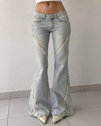 Denim Jeans Baggy Fit Particular Strappi Vintage Y2K (XXS)
