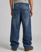 Denim Jeans Enyce Baggy Fit Vintage Y2K Embroidered Washed Striped
