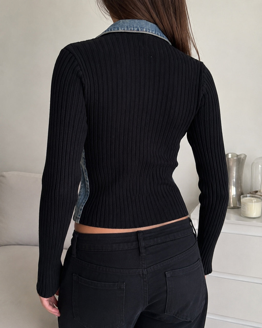 Giubbino Miss Sixty Luxury denim nero Y2K taglia L