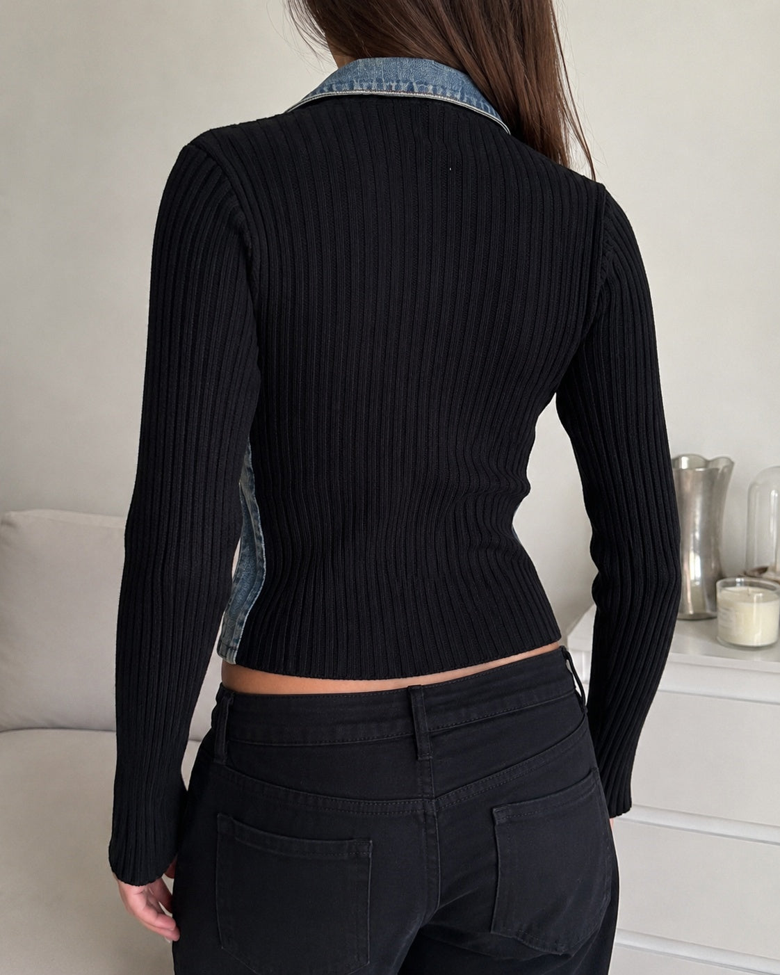 Giubbino Miss Sixty Luxury denim nero Y2K taglia L