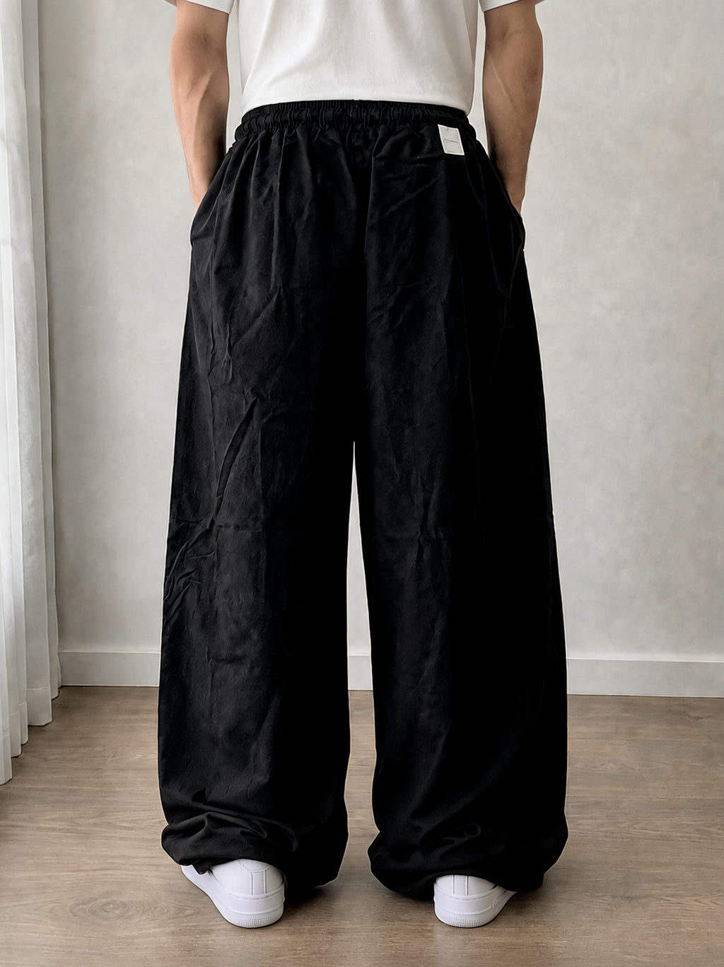 Pantaloni Uomo Lino Baggy Wide Leg Oversize Relaxed Fit