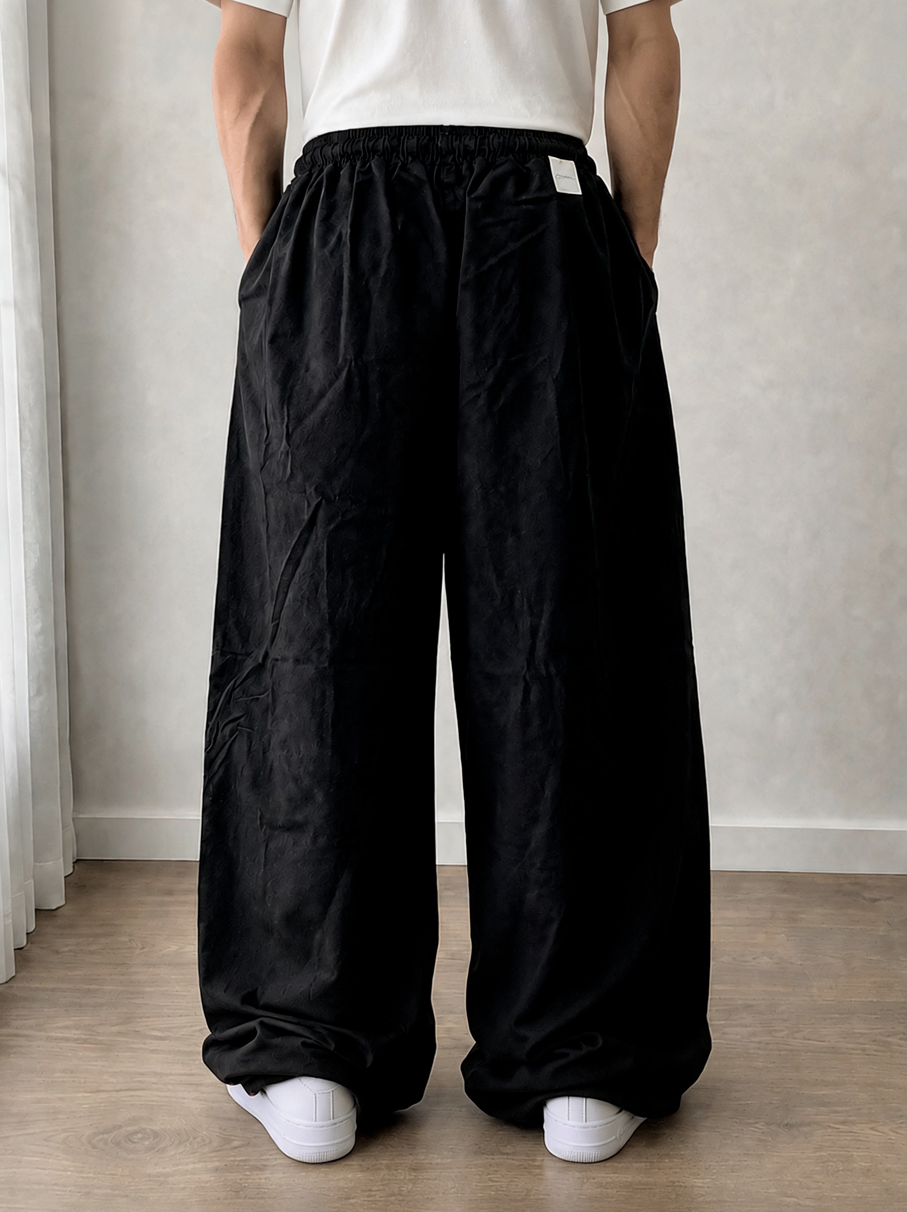 Pantaloni Uomo Lino Baggy Wide Leg Oversize Relaxed Fit