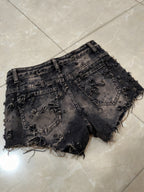 Denim Jeans Particular "Broken" Washed Denim Mini Shorts Vintage Y2K
