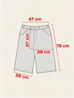 Jorts Playerz 69 grigi baggy Y2K cargo Vintage Silver Denim (XL) Hip-Hop